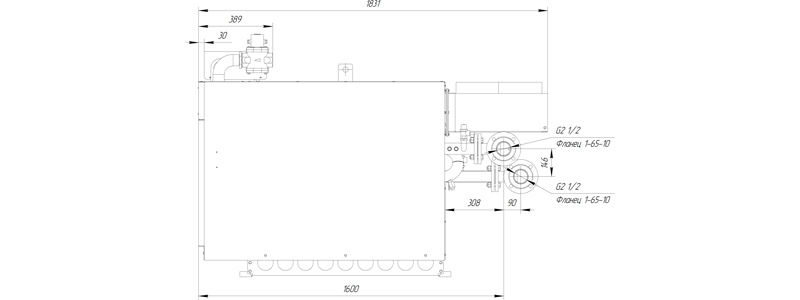 Чертеж новой модификации котла «Барс» Схема котла «Барс» с модуляцией мощности и сниженным гидравлическим сопротивлением